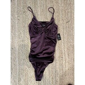 ￼ Express Velvet Bodysuit – Size Women’s Small – Purple